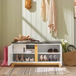Banc à Chaussures FSR117-W -VIDAXL || BeCo || Emma Soldes 03604cbb3541454db44685ad29f01d1e