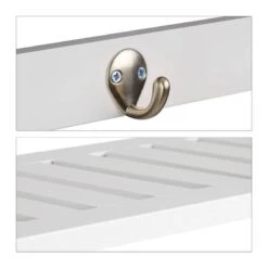 Étagère Murale Blanche Avec 4 Patères -VIDAXL || BeCo || Emma Soldes 05f889ab5f5d40f8b26ac5b141e8b044