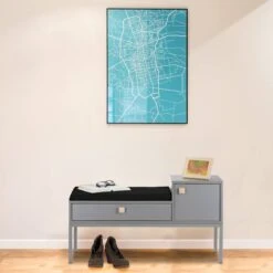 Commode D’entrée Grise Coussin Rembourré -VIDAXL || BeCo || Emma Soldes 0774ac2c4d914b7298aa6952b16a9223