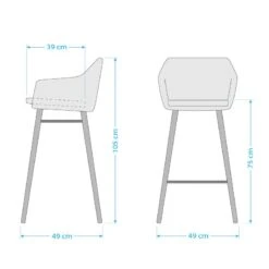 Chaises De Bar Broon (lot De 2) -VIDAXL || BeCo || Emma Soldes 1000123754 210303 08342400013 SKETCH DETAILS P000000001000123754 sketch