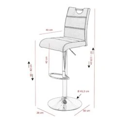 Chaises De Bar Malte (lot De 2) -VIDAXL || BeCo || Emma Soldes 1000218724 200714 11155500040 SKETCH DETAILS P000000001000218724 sketch