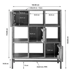 Étagère De Bureau Domme II -VIDAXL || BeCo || Emma Soldes 1000246834 230829 500 SKETCH DETAILS P000000001000246834 sketch