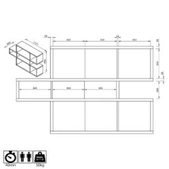 Étagère London I -VIDAXL || BeCo || Emma Soldes 1000255241 210324 15033400184 SKETCH DETAILS P000000001000255241 sketch
