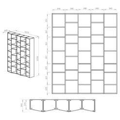 Étagère Maze II -VIDAXL || BeCo || Emma Soldes 1000255245 210324 15033400216 SKETCH DETAILS P000000001000255245 sketch