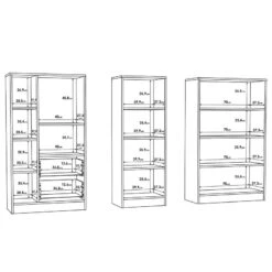 Étagères Wardell (3 éléments) -VIDAXL || BeCo || Emma Soldes 1000348162 220505 501 SKETCH DETAILS P000000001000348162 sketch