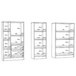 Étagères Wardell (3 éléments) -VIDAXL || BeCo || Emma Soldes 1000348170 220505 501 SKETCH DETAILS P000000001000348170 sketch