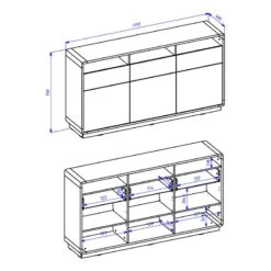 Buffet Kaditz II -VIDAXL || BeCo || Emma Soldes 1000371259 230124 500 SKETCH DETAILS P000000001000371259 sketch