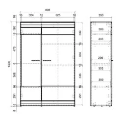 Ensemble Meubles TV Porsi - Buffet Haut -VIDAXL || BeCo || Emma Soldes 1000375653 230206 502 SKETCH DETAILS P000000001000375653 sketch