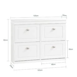 Commode à Chaussures 4 Abattants FSR79-W -VIDAXL || BeCo || Emma Soldes 104c26bf6f094688b6c51d4dc8238c37