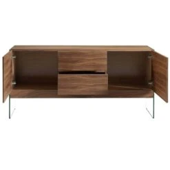 Buffet En Bois De Noyer Et Verre Trempé -VIDAXL || BeCo || Emma Soldes 22989592080649cfbfc508d1c0276429