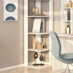 Étagère D'angle Amina Blanc -VIDAXL || BeCo || Emma Soldes 24950bea646f4852b9ff288053da2bb5