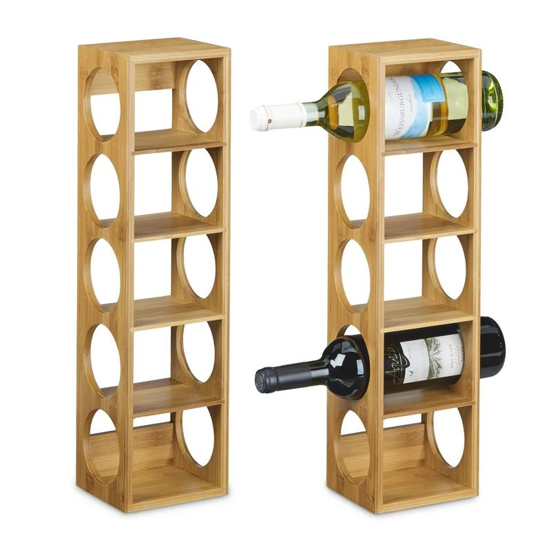 2x étagères à Vin En Bambou 5 étages 3 2x étagères à Vin En Bambou 5 étages