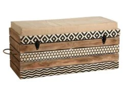 Coffre Banc Zigzag En Manguier Et Coton