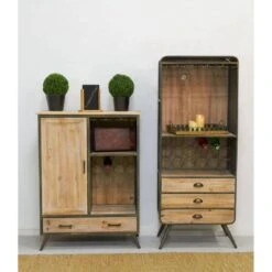 Meuble Bar En Bois Et Métal -VIDAXL || BeCo || Emma Soldes 3c1c20a41011477a9d23159780528e66