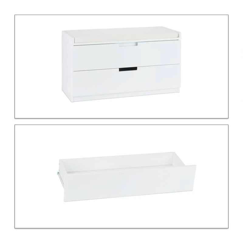 Banc-commode Rembourré Avec 2 Tiroirs 11 Banc-commode Rembourré Avec 2 Tiroirs – Image 9