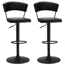 Chaises De Bar Preben Noir Lot De 2