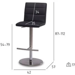 Chaise De Bar Petra Noir Lot De 1 -VIDAXL || BeCo || Emma Soldes 5f99ee58234d44bb98d49cd24aa36f4e