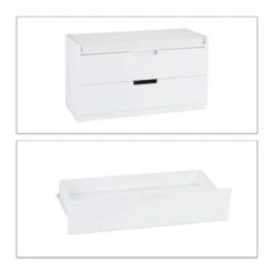 Banc Commode Blanc Avec 2 Tiroirs -VIDAXL || BeCo || Emma Soldes 63a20cb7e9cf4448a2196ab429796bf8