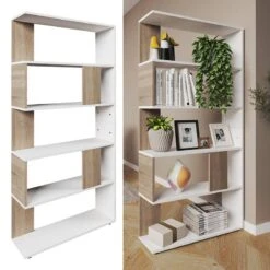Etagère 80cm Sonoma/blanc -VIDAXL || BeCo || Emma Soldes 6a4d8e91df3246e5b0fbddba544d90a6