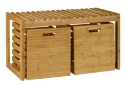 Banc à Chaussures De Rangement En Bambou