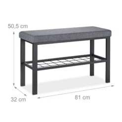 Banquette à Chaussures En Noir Et Gris 19 Banquette à Chaussures En Noir Et Gris -VIDAXL || BeCo || Emma Soldes 6ee3849dce0640048f81cc4566521efb