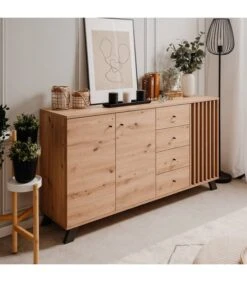 Buffet 3 Portes Et 4 Tiroirs - L160 Cm -VIDAXL || BeCo || Emma Soldes 75d277b9765746c7b3e05b424ab38cc4