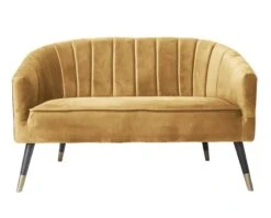 Leitmotiv Canapé 2 Places En Velours Ocre