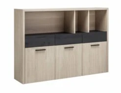 Meuble Bibliothèque Effet Chêne Et Noir