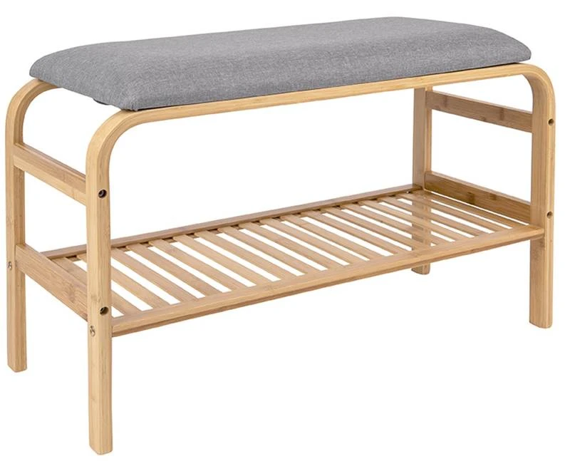 Leitmotiv Banc En Bois Et Tissu Gris 3 Leitmotiv Banc En Bois Et Tissu Gris