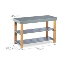 Banc à Chaussures Bambou Gris 2 Niveaux -VIDAXL || BeCo || Emma Soldes 8c0d7ea0abcc47308b39d65327e639ee