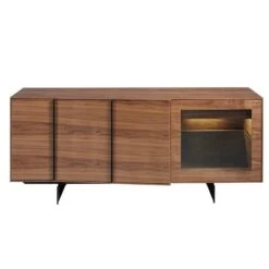 Buffet En Noyer Avec éclairage Led -VIDAXL || BeCo || Emma Soldes 9dcb4dce45d247d2a57abe88daa6ea4c