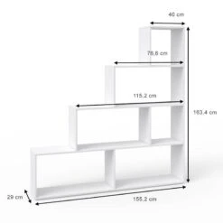 Étagère Escalier Asym Blanc -VIDAXL || BeCo || Emma Soldes a57b5b98413d4fd28a61cb44449d6d38