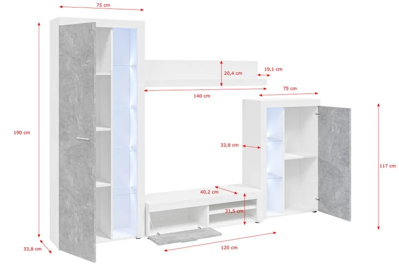 FURNIX Ensemble Meubles Rivay + LED 7 FURNIX Ensemble Meubles Rivay + LED – Image 5