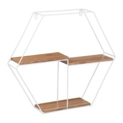 Étagère Murale Hexagonale 3 Rayons -VIDAXL || BeCo || Emma Soldes b25cfdbf21d44d279a53a9301e215a1c