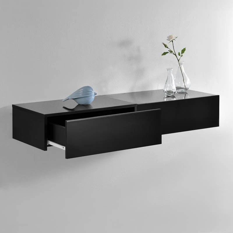 2 Étagères Murales Oslo Avec 2 Tiroirs 4 2 Étagères Murales Oslo Avec 2 Tiroirs – Image 2