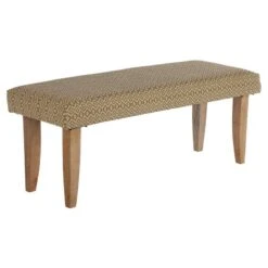 Banc 120x48x40cm Blanc/or