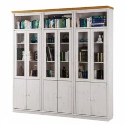Bibliothèque Lillehammer III -VIDAXL || BeCo || Emma Soldes buecherwand lillehammer iii kiefer massiv weiss honig 1112298