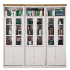 Bibliothèque Lillehammer III -VIDAXL || BeCo || Emma Soldes buecherwand lillehammer iii kiefer massiv weiss honig 1112306