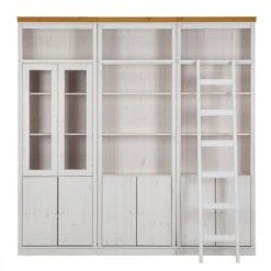 Bibliothèque Lillehammer V -VIDAXL || BeCo || Emma Soldes buecherwand lillehammer v kiefer massiv weiss honig 1112602