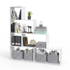 Étagère Escalier Asym Blanc -VIDAXL || BeCo || Emma Soldes c0ea7094bb1f460985422950c14de344