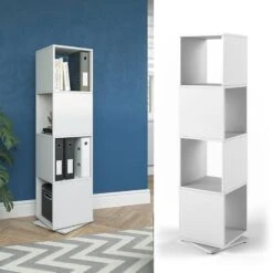 Étagère Tournante Blanc -VIDAXL || BeCo || Emma Soldes c532fe8846df422286b339662623f8c5