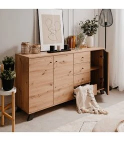 Buffet 3 Portes Et 4 Tiroirs - L160 Cm -VIDAXL || BeCo || Emma Soldes c785c5de4ac742c9b578c4cfb63ded2c