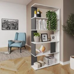 Etagère 80cm Anthracite/blanc -VIDAXL || BeCo || Emma Soldes cab6b542618542428309f63b00d14e1a