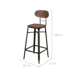 Tabouret De Bar Woody 76cm (Lot De 2) -VIDAXL || BeCo || Emma Soldes d3de0a95ae594e3bb31f79a2cbec1142