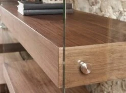 Étagère En Bois Couleur Noyer Et Verre -VIDAXL || BeCo || Emma Soldes dd4e56cb63cd451c8b4a4bcf4d86565c