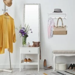 Étagère Murale Blanche Avec 4 Patères -VIDAXL || BeCo || Emma Soldes e2df53a0badc48f59c65495f0c55f273