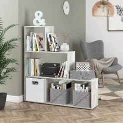 Étagère Escalier Asym 4 Compartiments -VIDAXL || BeCo || Emma Soldes e4dd3f87fee64e3db1fe13650cba770c