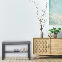 Banquette à Chaussures En Noir Et Gris 14 Banquette à Chaussures En Noir Et Gris -VIDAXL || BeCo || Emma Soldes f41165a9acae440f86a9d207176b0b0e