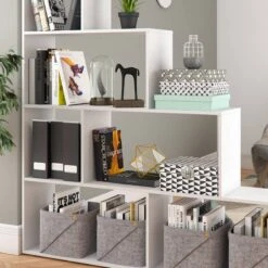 Étagère Escalier Asym Blanc -VIDAXL || BeCo || Emma Soldes f943debd179543ae99aba84c0a336da0