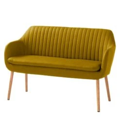 Banquette TILANDA -VIDAXL || BeCo || Emma Soldes kuechensofa tilanda webstoff eiche massiv currygelb 4805700